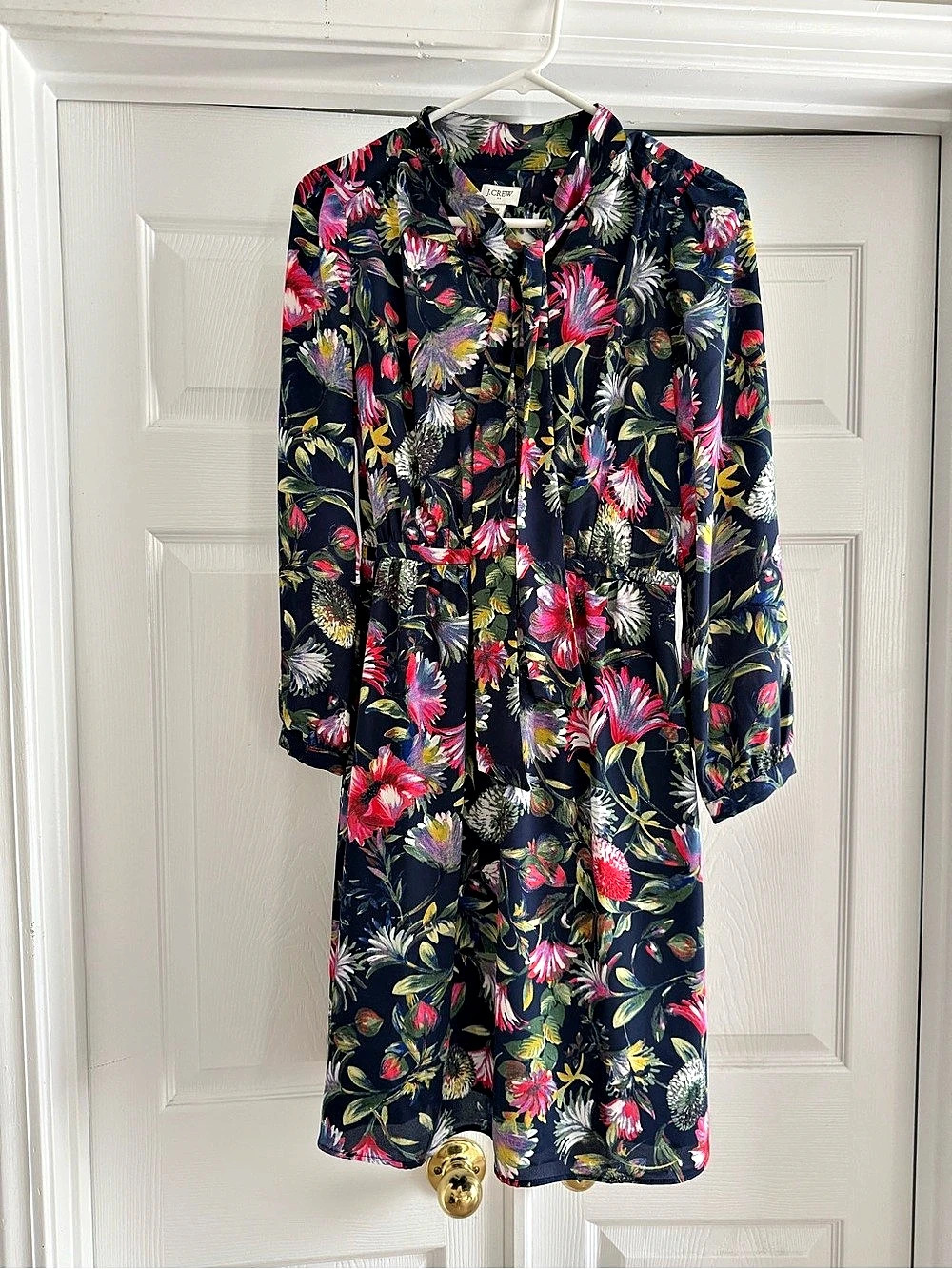 JCrew Floral Mini Dress in Blue & Red Like New